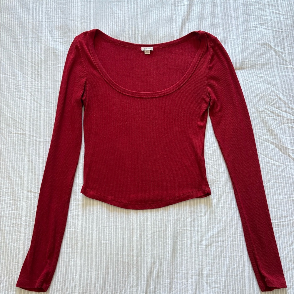 Garage Deep Red Long Sleeve Top